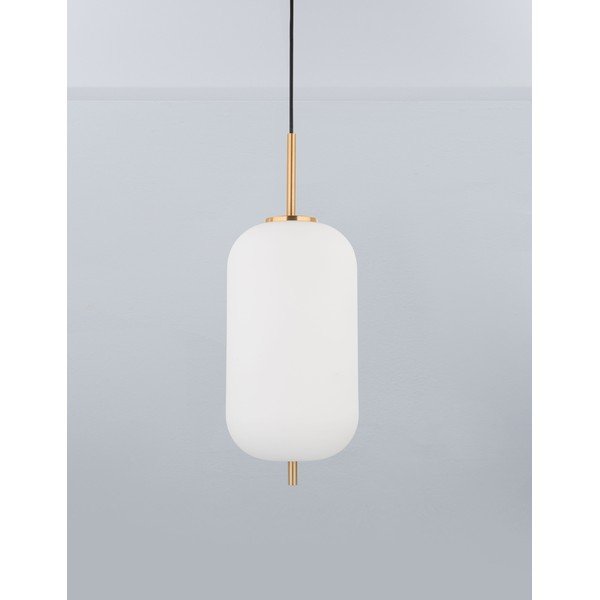 Lampadario bianco/color ottone in vetro ø 22 cm Lato – Nova Luce-image-1