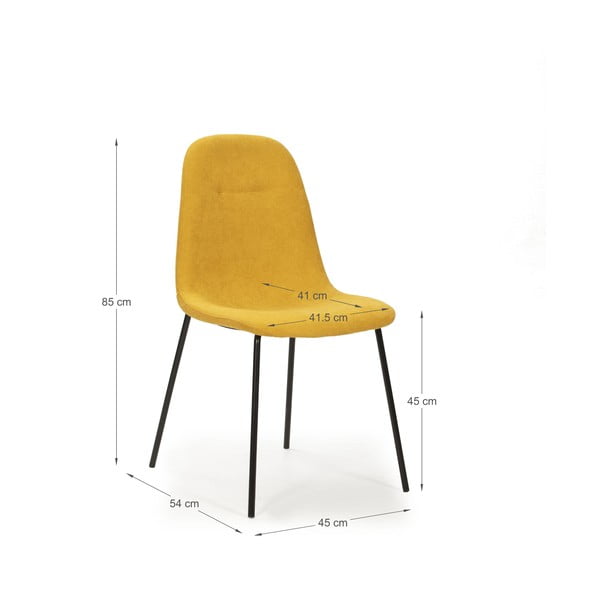 Set di sedie da pranzo gialle 4 pz Renne - Marckeric-image-4