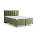 Letto boxspring verde con contenitore 160x200 cm Mikana – Makamii