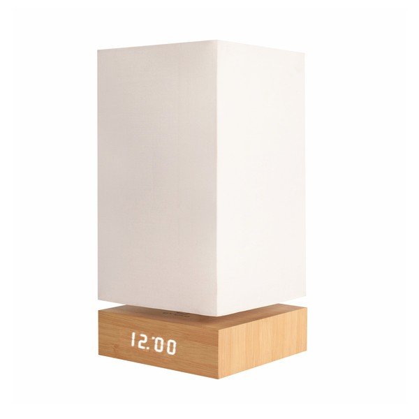 Lampa Beech Click Clock s bílým LED budíkem