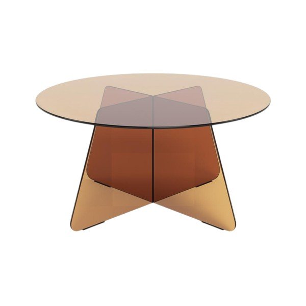 Tavolino da salotto rotondo marrone in vetro ø 80 cm Samos – Actona-image-4