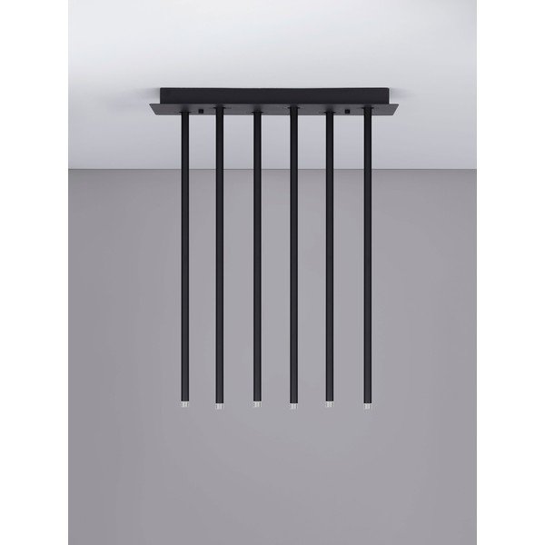 Plafoniera LED nera opaca in alluminio con struttura flessibile 20x50 cm Stilvi – Nova Luce-image-4