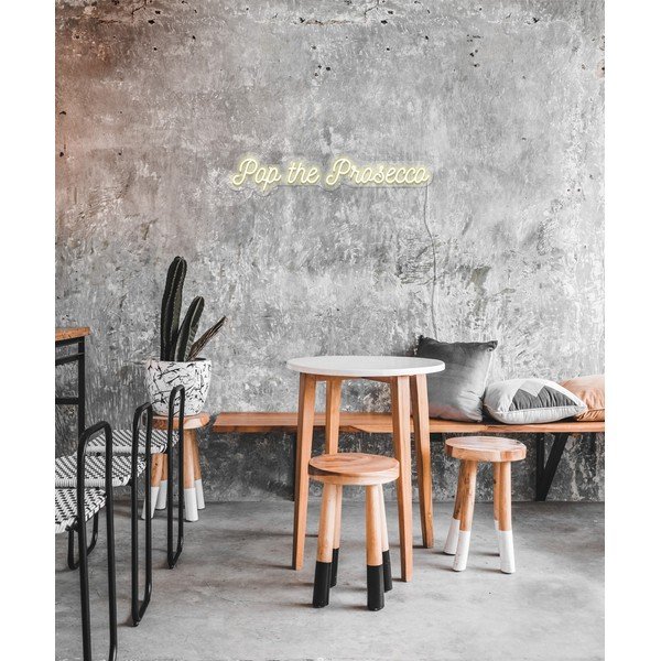 Lampada da parete bianca Prosecco, 80 x 15 cm Pop the Prosecco - Candy Shock-image-3