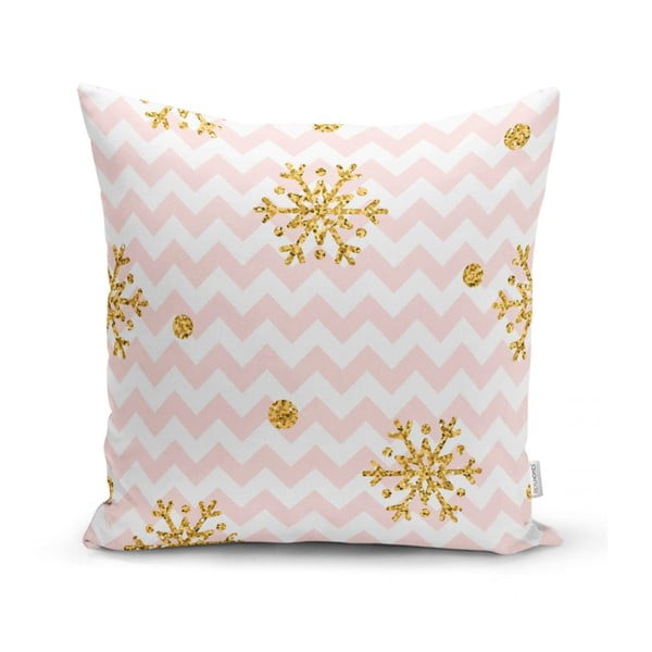 Federa natalizia Fiocchi di neve dorati, 42 x 42 cm - Minimalist Cushion Covers