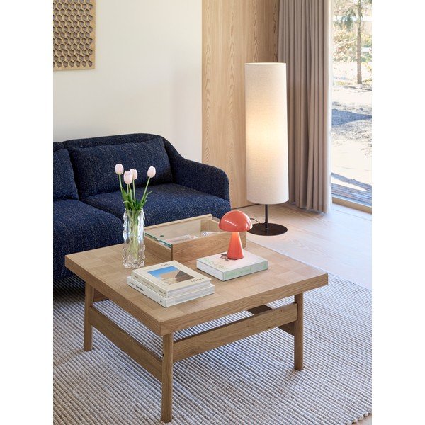 Tavolino da salotto di colore naturale con piano effetto rovere 82x82 cm Skak – Hübsch-image-1
