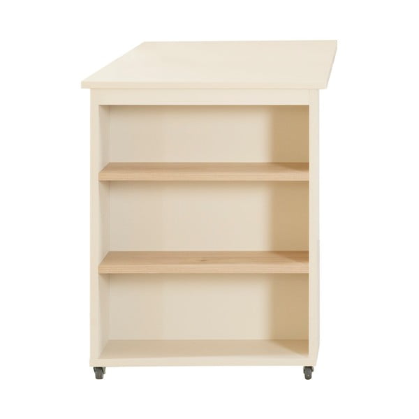 Letto da bambini rialzato beige con contenitore e scrivania rete non inclusa 90x200 cm Studio – Roba-image-4