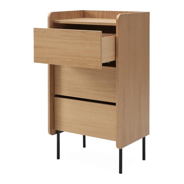 Cassettiera alta colore naturale in rovere 60x108,5 cm Wrap - Bonami Selection-image-3