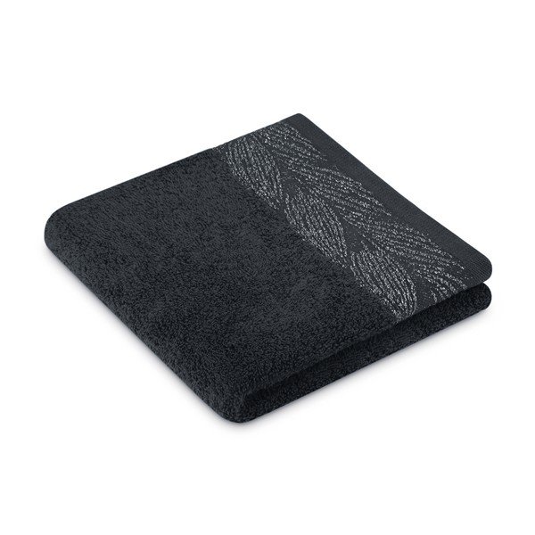 Set di asciugamani per viso e corpo tipo terry neri in cotone 2 pz Allium – Restilo-image-1