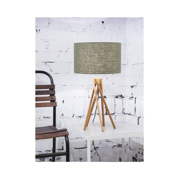 Lampada da tavolo con paralume verde e struttura in bambù Kilimanjaro - Good&Mojo-image-1