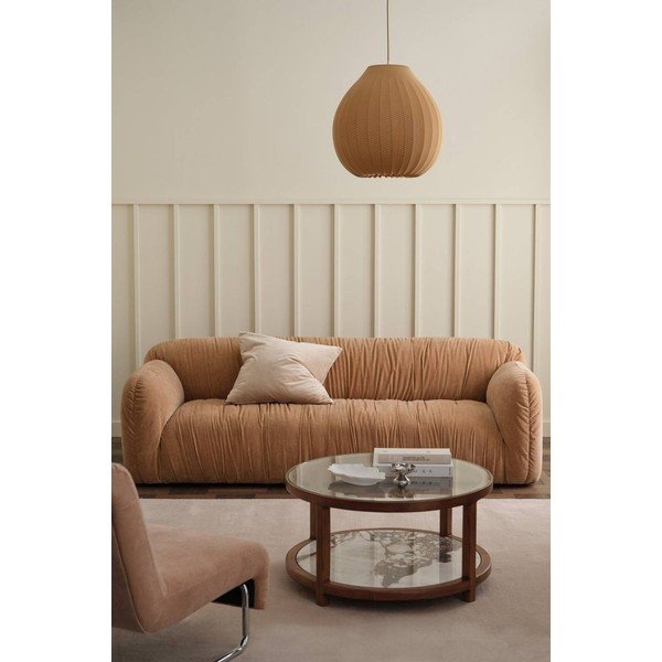 Divano greige con rivestimento in ciniglia 221 cm Elvisa – Ellos Home-image-1