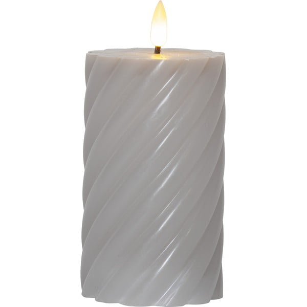 Candela LED in cera grigia, altezza 15 cm Flamme Swirl - Star Trading