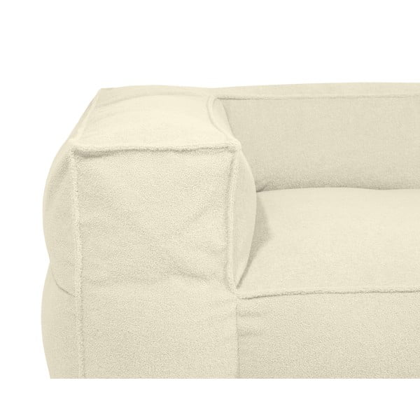 Puof a sacco color crema con rivestimento in bouclé Mass Corner 125 Right – SLOWDOWN-image-4