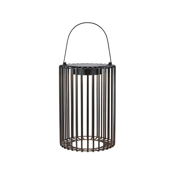 Lanterna a LED nera con alimentazione a pannelli solari e con ricarica USB da esterno (altezza totale 54 cm) Cavia – Markslöjd-image-3