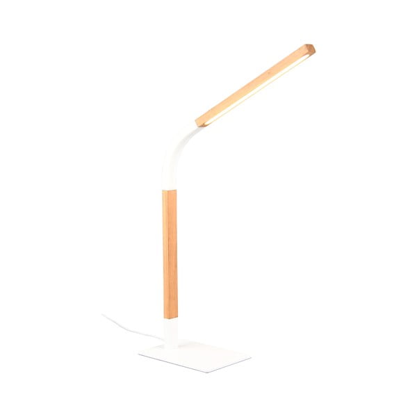 Lampada da tavolo dimmerabile a LED in colore bianco e naturale con paralume in legno (altezza 73,5 cm) Norris - Trio