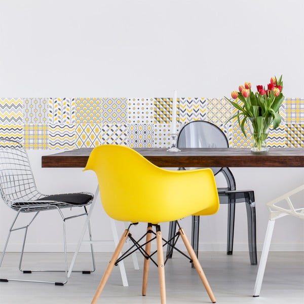 Set di 24 adesivi murali Scandinavian Tiles , 10 x 10 cm Stockholm - Ambiance-image-1