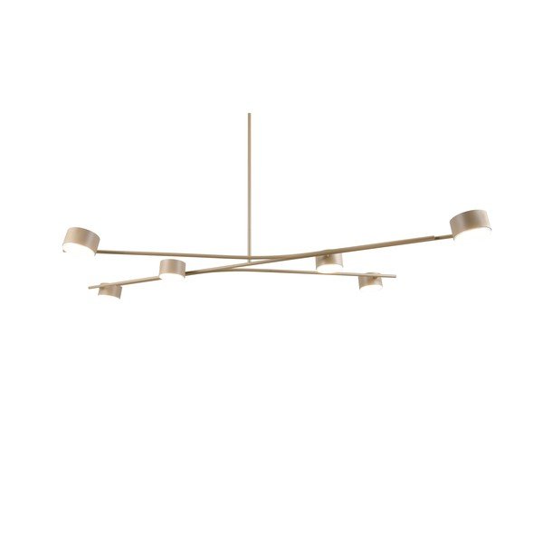 Lampadario beige in metallo Coda – Trio Select-image-3