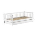 Letto per bambini in legno di faggio bianco con letto estraibile e contenitore 90x200 cm Forrest - Vipack