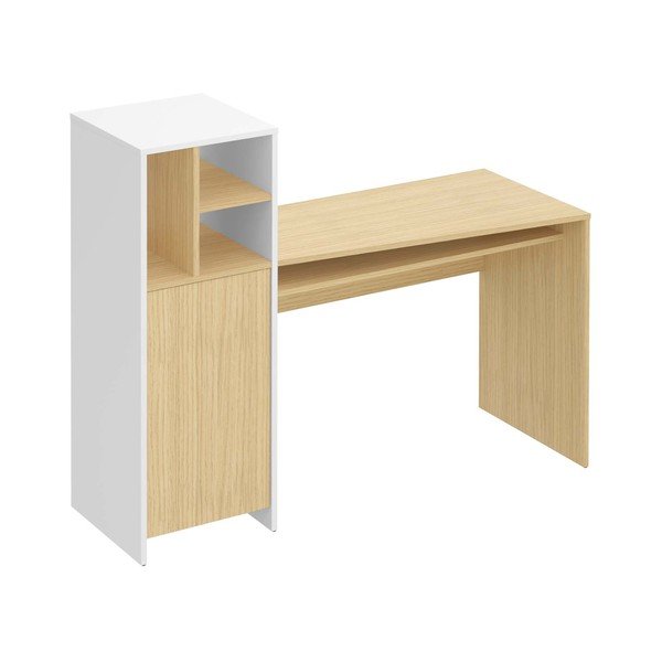 Tavolo da lavoro con piano in rovere 130x50 cm Mitch - TemaHome-image-3