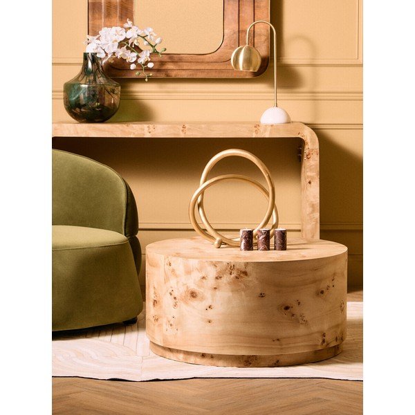 Tavolino da salotto rotondo di colore naturale ø 80 cm Mota – Premier Housewares-image-3