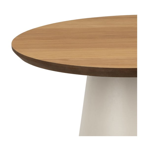 Tavolino rotondo con piano effetto rovere color crema e naturale ø 45 cm Soli - Actona-image-2