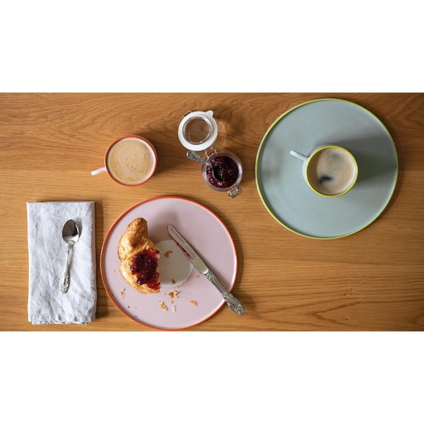 Set di tazze e piatti in gres rosa, 250 ml Greta - Remember-image-1