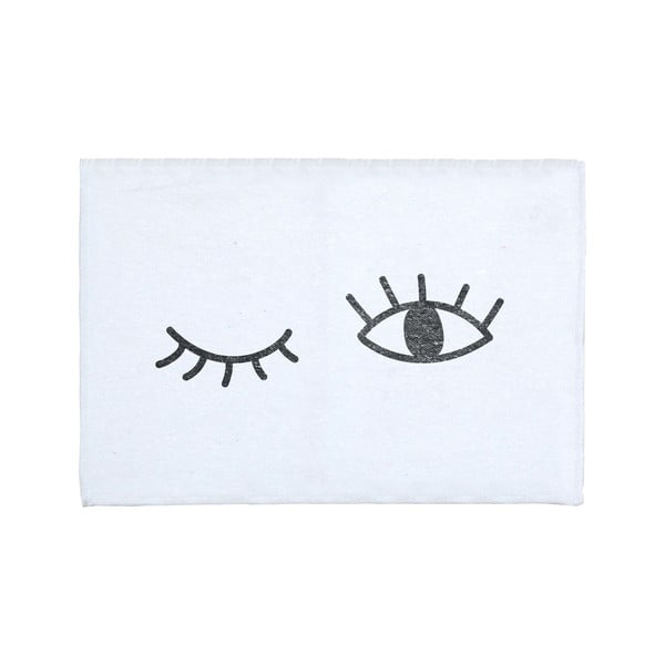 Tappeto da bagno bianco in misto cotone, 40 x 60 cm Eyes - Really Nice Things