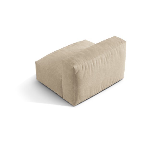 Parte divano componibile beige (solo con parte centrale) con rivestimento in velluto Martina – Micadoni -image-3