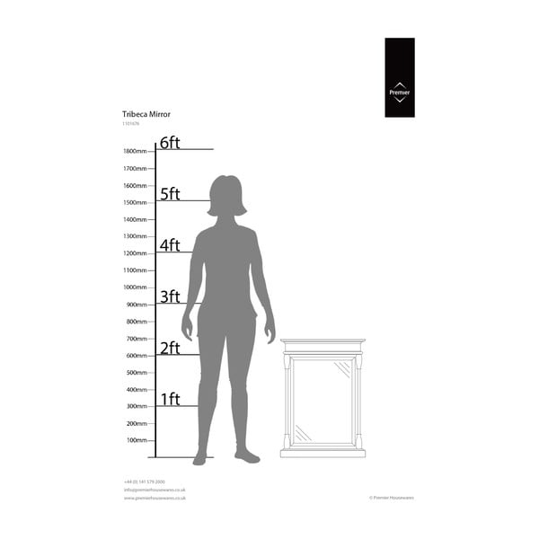 Specchio da parete con cornice in legno 50x70 cm Tribeca - Premier Housewares-image-1