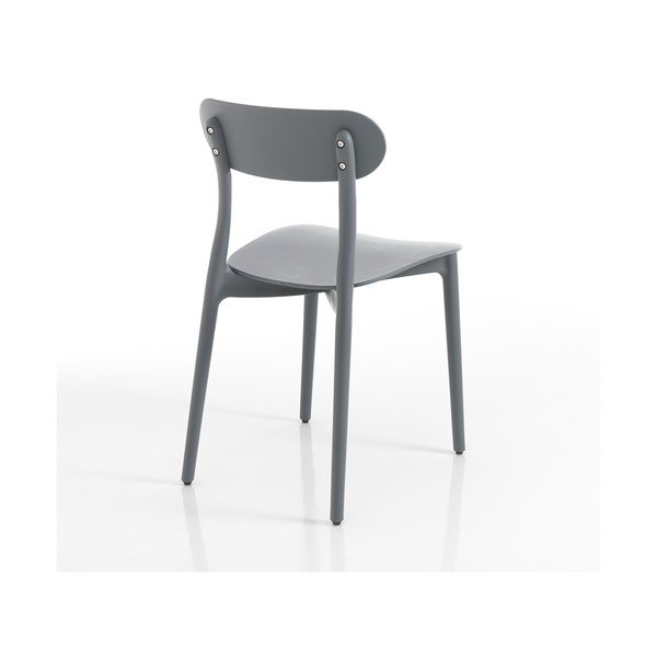 Sedia da giardino in plastica grigia Stoccolma - Tomasucci-image-2