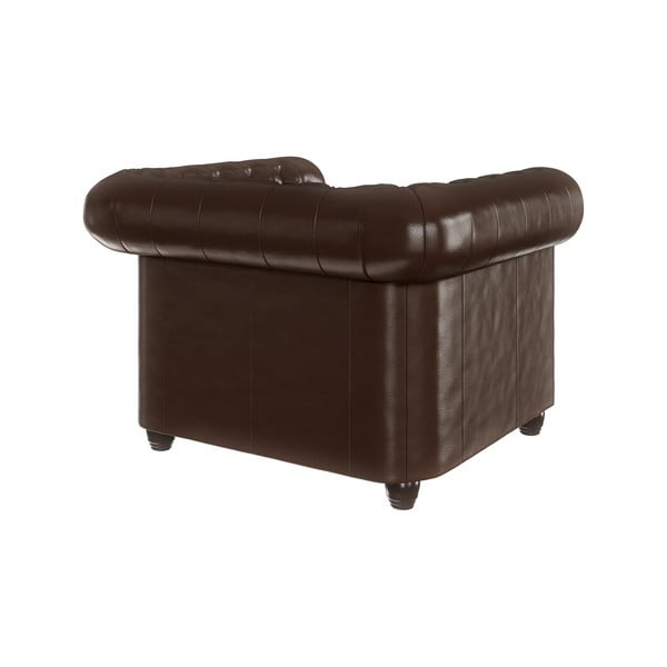 Poltrona in similpelle marrone scuro York - Ropez-image-2