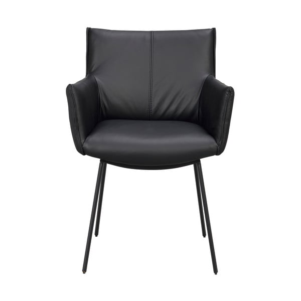 Set di sedie da pranzo nera in imbottito 2 pz Hinckley – Rowico-image-2