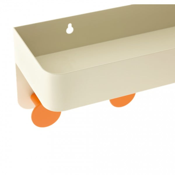 Appendiabiti da parete in metallo beige con ripiano - Remember-image-3