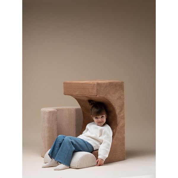 Gioco per psicomotricità marrone in velluto a coste 3 pz altezza totale 37 cm 75x49 cm Rainbow Montessori – Wigiwama-image-4