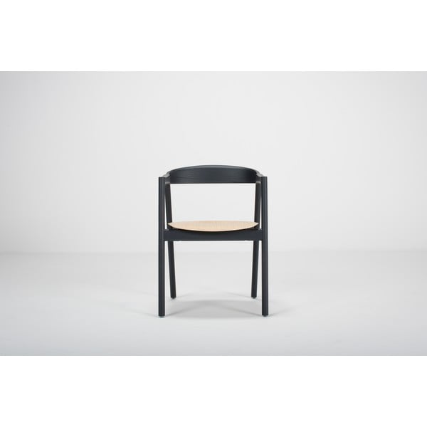 Sedia da pranzo in rovere nero Muna - Gazzda-image-3