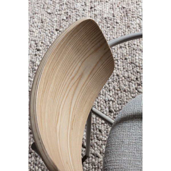 Set di sedie da pranzo grigio chiaro/di colore naturale in imbottito con braccioli Nour – MOME-image-2