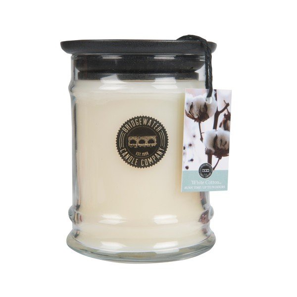 Candela profumata di Bridgewater Candle Company in confezione di vetro con profumo di cotone, durata di combustione 65 - 85 ore White Cotton - Bridgewater Candle Company