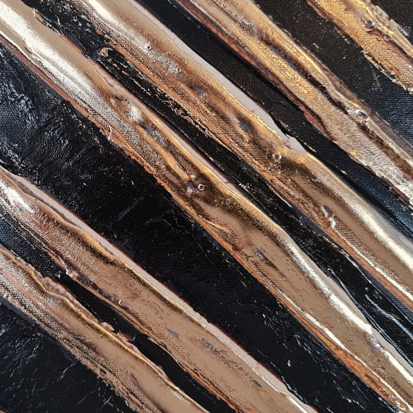 Quadro dipinto a mano 70x70 cm Palm Leaf - Wallity-image-3