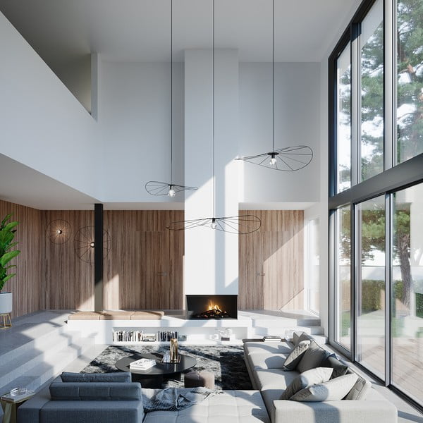 Apparecchio a sospensione nero ø 70 cm Elliot - Sollux-image-3