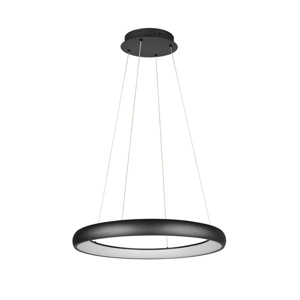 Lampadario nero opaco a LED dimmerabile con paralume in metallo ø 75 cm Cardona - Trio