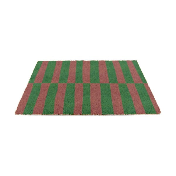 Zerbino in fibre di cocco 40x60 cm Pink & Green Half Stripes – Artsy Doormats