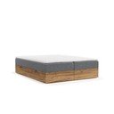 Letto boxspring con contenitore in colore grigio-naturale 180x200 cm Faro - Maison de Rêve