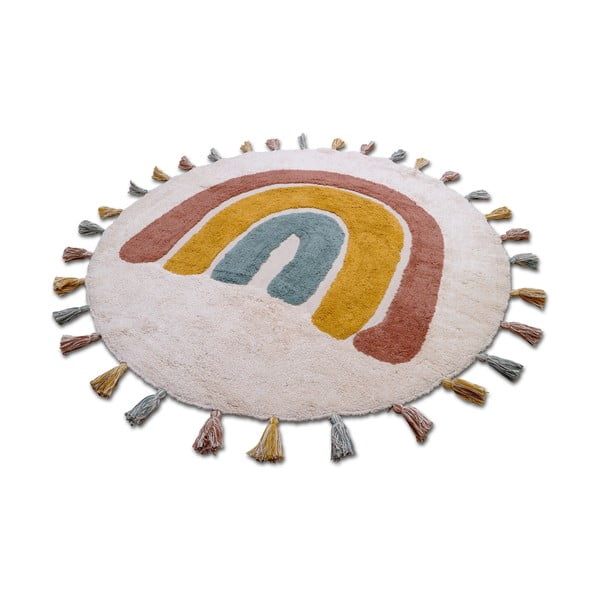 Tappeto per bambini fatto a mano, ø 110 cm Rainbow - Nattiot-image-2