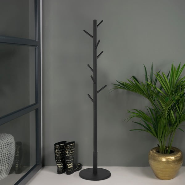 Appendiabiti nero in legno di cauciù massiccio ø 36x170 cm Bro – Spinder Design-image-1