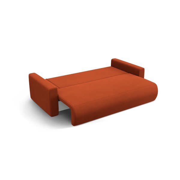 Divano color mattone allungabile con contenitore e rivestimento in velluto 238 cm Belfast – Cosmopolitan Design-image-2