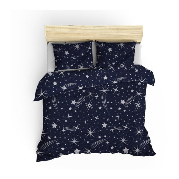 Set con copriletto e federa blu con rivestimento trapuntato 200x220 cm Halley – Mijolnir