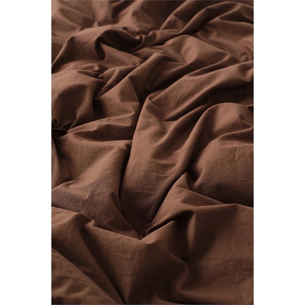 Set copripiumino e federa marrone in cotone organico per letto singolo 150x200 cm Juliette – Ellos Home-image-2