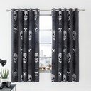Tenda per bambini grigio scuro 2 pz 168x183 cm Skulls – Catherine Lansfield