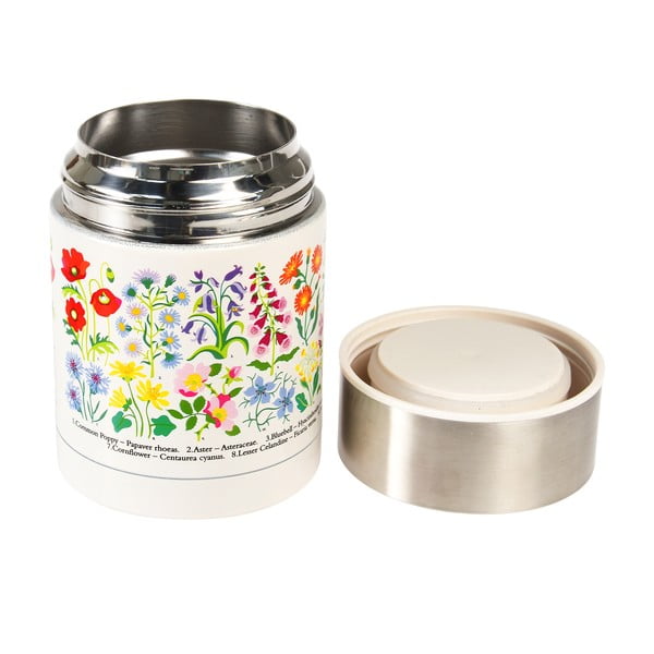 Borraccia termica color crema/argentata 450 ml Wild Flowers – Rex London-image-1