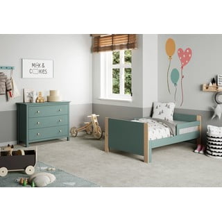 Letto per bambini in crescita di colore verde-naturale 90x140/190 cm Willi - Marckeric