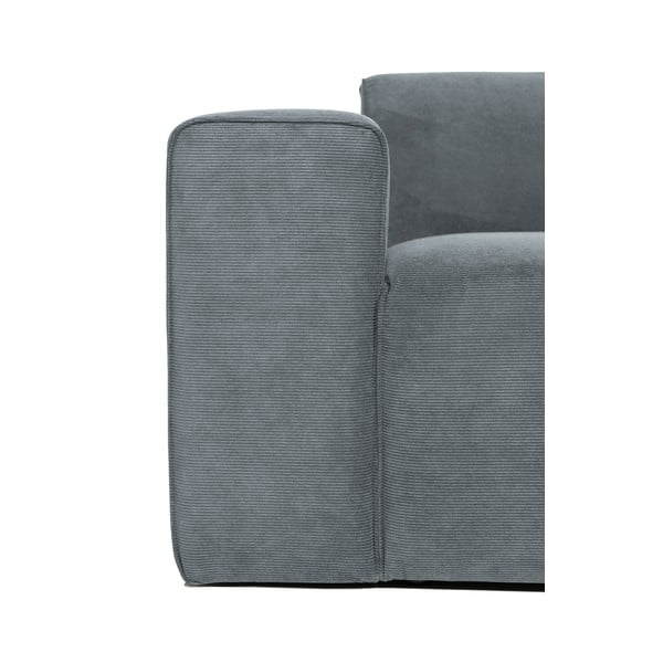 Divano componibile grigio (con penisola a sinistra) con rivestimento in velluto a coste Sting – Scandic-image-3